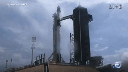 Nasa Launching Rocket Close And Distant Views GIF