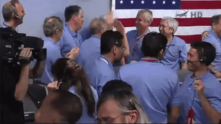 Nasa Mission Control Officers Celebrating GIF