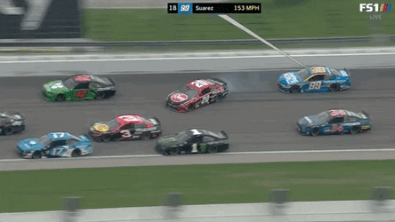 Nascar Crash One Car Rotating GIF
