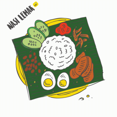 Nasi Lemak With Eggs And Vegetables GIF