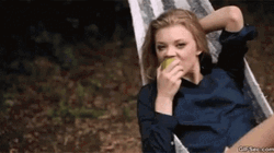 Natalie Dormer Eating Apple Satisfied GIF