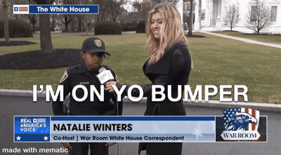 Natalie Winters Interviewed By News Anchor At White House GIF