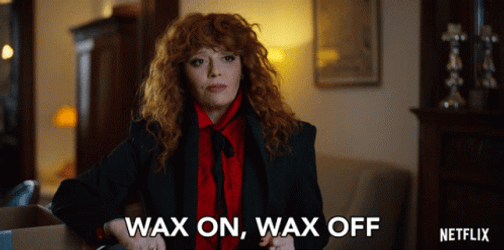 Natasha Lyonne Doing Wax On Wax Off GIF