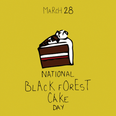 National Black Forest Cake Day Poster With Cake Slice GIF