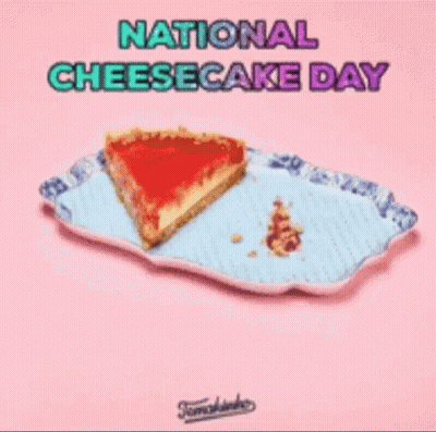 National Cheesecake Day Poster With Cheesecake GIF