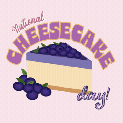 National Cheesecake Day Poster With Slice GIF