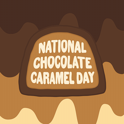 National Chocolate Caramel Day Poster With Chocolate Candy GIF