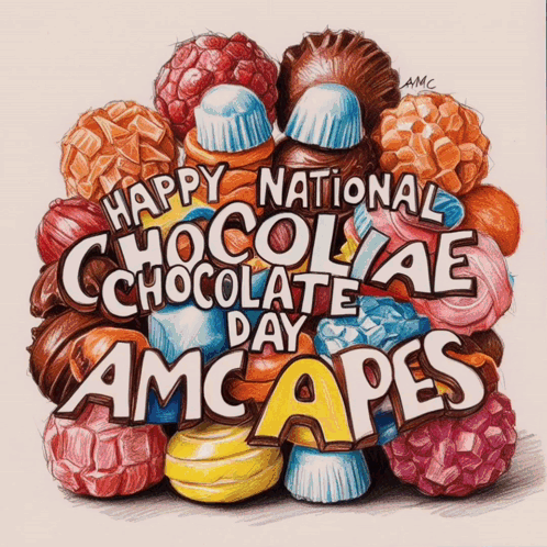 National Chocolate Caramel Day Poster With Chocolate Candy GIF