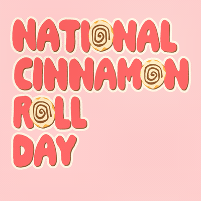 National Cinnamon Roll Day Poster With Two Cinnamon Rolls GIF