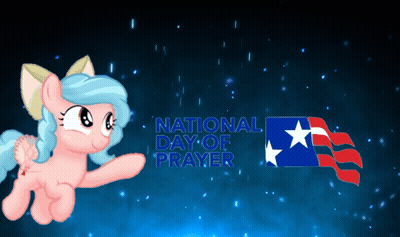 National Day Of Prayer Pony And Flag Poster GIF