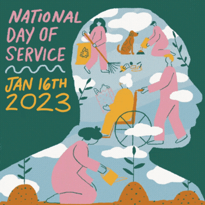National Day Of Service January 2023 Poster GIF