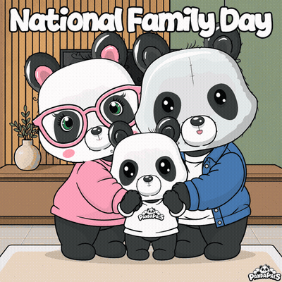 National Family Day Poster With Panda Family GIF