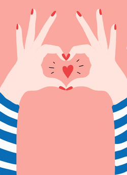 National Girlfriend Day Heart Finger GIF