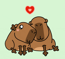 National Girlfriend Day Sweet Capybaras GIF
