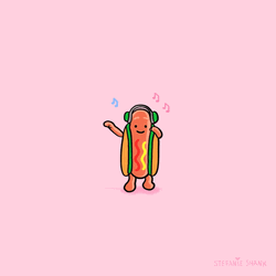 National Hot Dog Day Dancing Sandwich Wearing Headphones GIF