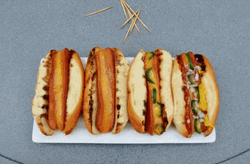 National Hot Dog Day Sandwiches On A Plate GIF