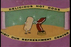 National Hot Dog Day Sausage Jumping Into Bun GIF