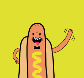 National Hot Dog Day Sausage Waving GIF