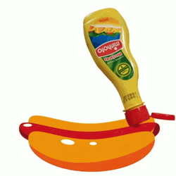 National Hot Dog Day Spreading Mustard On Sandwich GIF