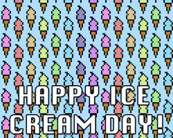 National Ice Cream Day Pixelated GIF