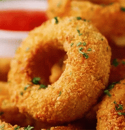 National Onion Rings Day Mozzarella Stick GIF