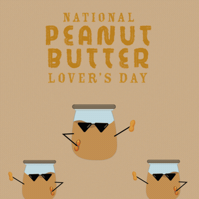 National Peanut Butter Lover 'S Day Poster With Jars Of Peanut Butter GIF