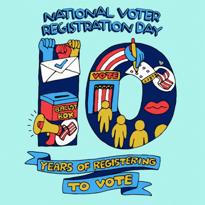 National Voter Registration Day Poster GIF