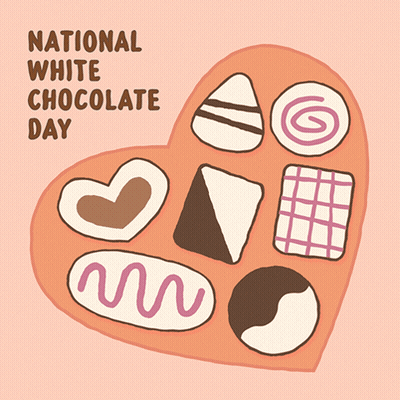 National White Chocolate Day Poster With Heart Box Of Chocolates GIF