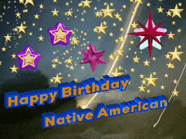 Native American Birthday Card With Stars GIF