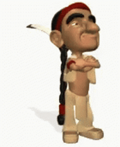 Native American Cartoon With Feather GIF