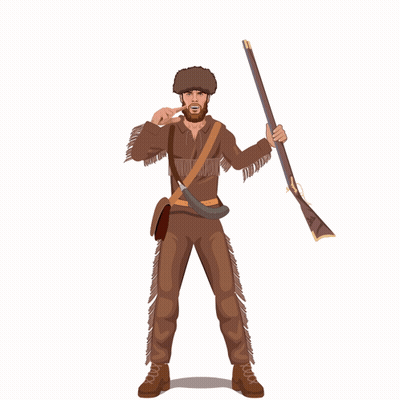 Native American Man Holding Rifle Over Head GIF