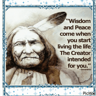Native American Quote Wisdom And Peace Come When You Start Living The Life GIF