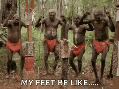 Native Americans Dancing In Woods Saying My Feet Be Like GIF