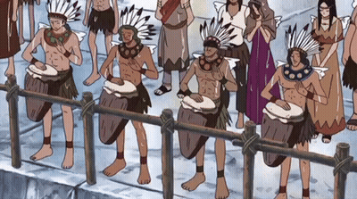 Native Americans Playing Drums Cartoon GIF