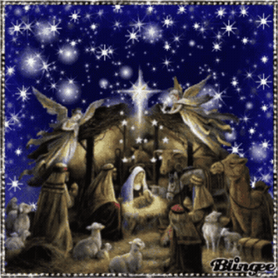 Nativity Scene Painting With Blingee GIF