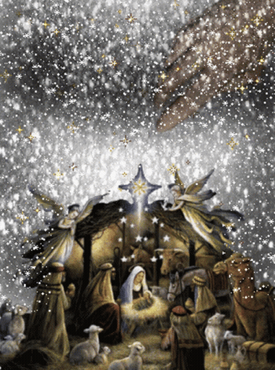 Nativity Scene With Star GIF
