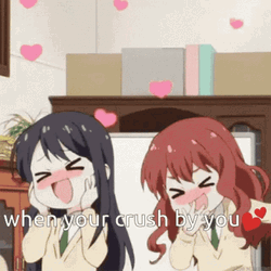 Natsou Maki And Yuiko Enomoto Hearts For Crush GIF