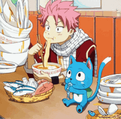 Natsu Dragneel Fairy Tail Anime Eating Food GIF