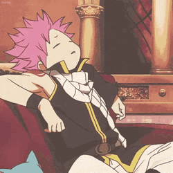 Natsu Dragneel Fairy Tail Anime Head Back Resting GIF