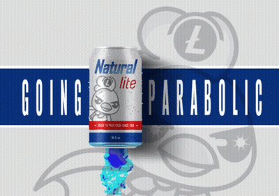 Natural Lite Can On Blue And White GIF