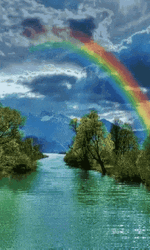 Nature's Rainbow Over Lake GIF