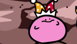Naughty Kirbo Salivating Wearing Crown GIF