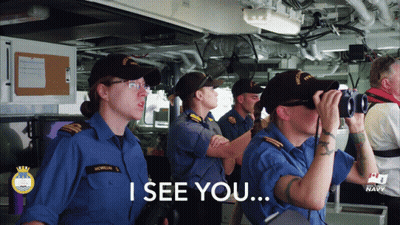 Navy Officers Looking Through Binoculars Morrison GIF