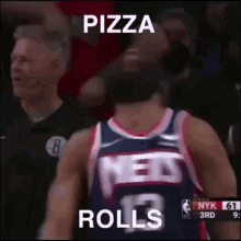 NBA Basketball Player Bangs Chest Pizza Rolls Meme GIF