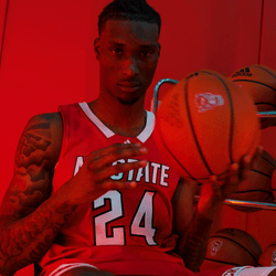Nc State Basketball Guy Holding Jersey And Ball GIF