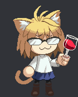 Neco Arc Holding A Glass Of Wine GIF
