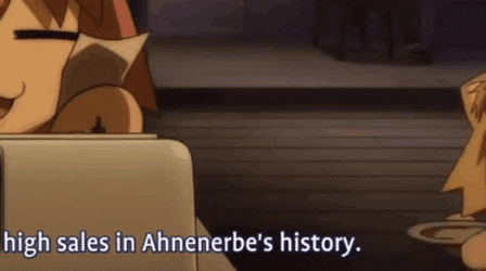 Neco Arc Nodding While Holding A Plate GIF