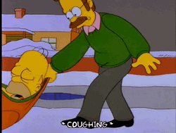 Ned Flanders Dragging Homer Simpson GIF