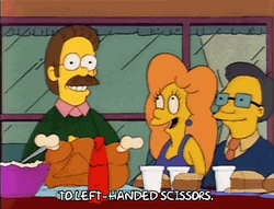 Ned Flanders Left Handed Scissors GIF