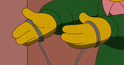 Ned Flanders Tying Trash Bag GIF